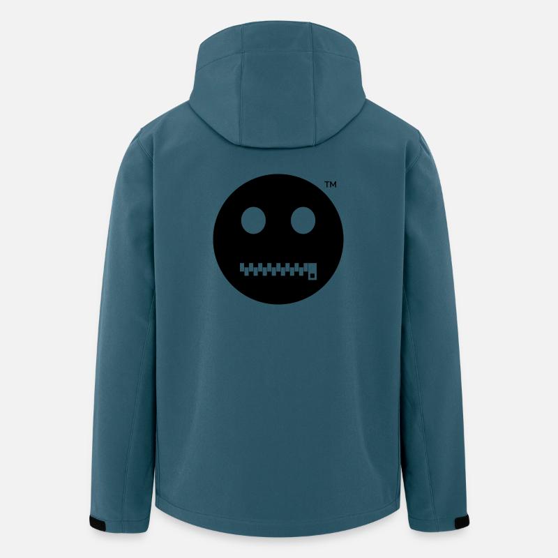 Smiley Tais-toi - Reste tranquille - Veste softshell homme en polyester recyclé Stanley/Stella - bleu pétrole foncé