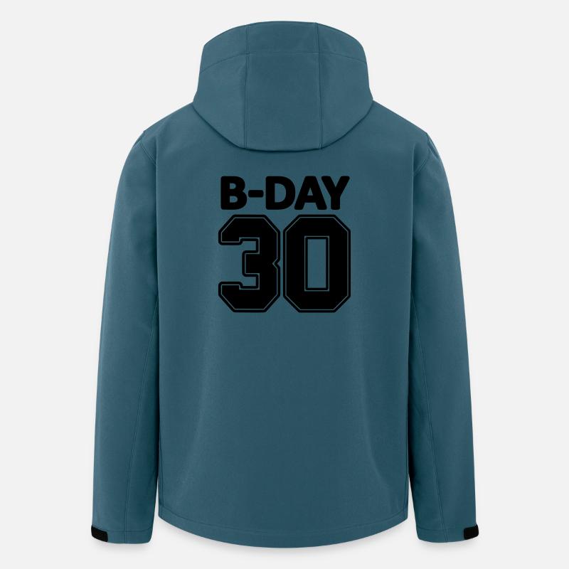 30. runde fødselsdag nummer numre trøje nummer - Stanley/Stella herre softshelljakke i genanvendt polyester - mørk petrol