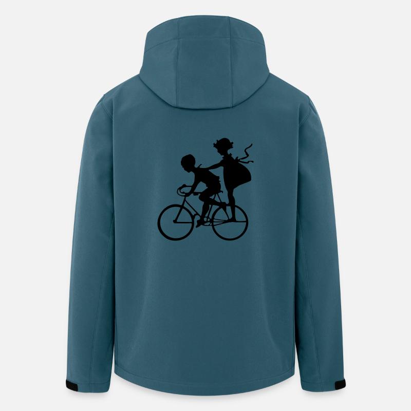 Kids auf Fahrrad - Recycelte Männer Softshell-Jacke von Stanley/Stella - Dunkles Petrol