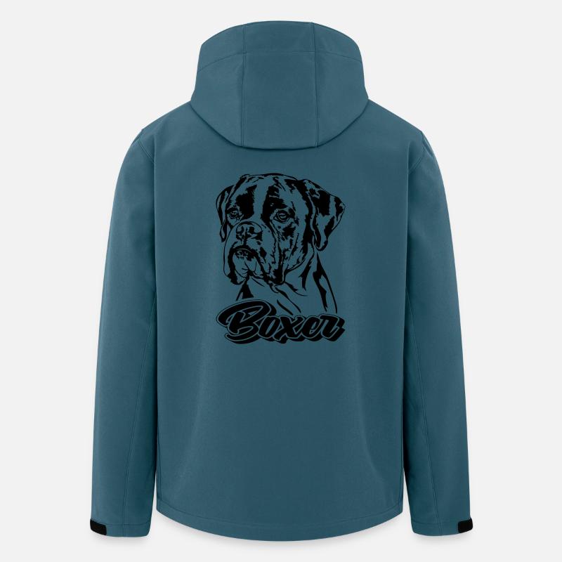 BOXER Hundeportrait Hund Hunde Wilsigns - Recycelte Männer Softshell-Jacke von Stanley/Stella - Dunkles Petrol