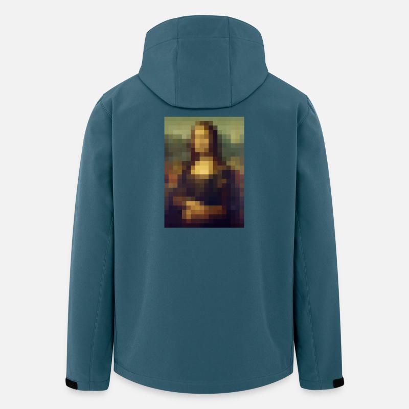 Mona Lisa 8-Bit Pixel Gemälde Leonardo da Vinci - Recycelte Männer Softshell-Jacke von Stanley/Stella - Dunkles Petrol