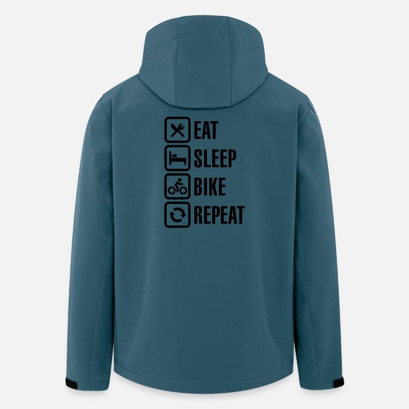 Eat sleep bike repeat - Recycelte Männer Softshell-Jacke von Stanley/Stella - Dunkles Petrol