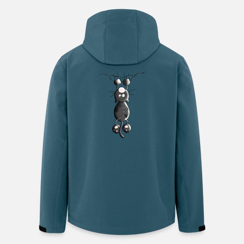 Kratzbürstige Katze - Katzen - Recycelte Männer Softshell-Jacke von Stanley/Stella - Dunkles Petrol