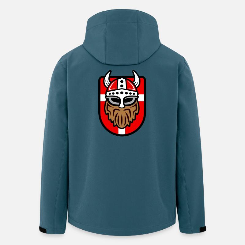 Cooler Wikinger mit Dänischer Flagge - Recycelte Männer Softshell-Jacke von Stanley/Stella - Dunkles Petrol