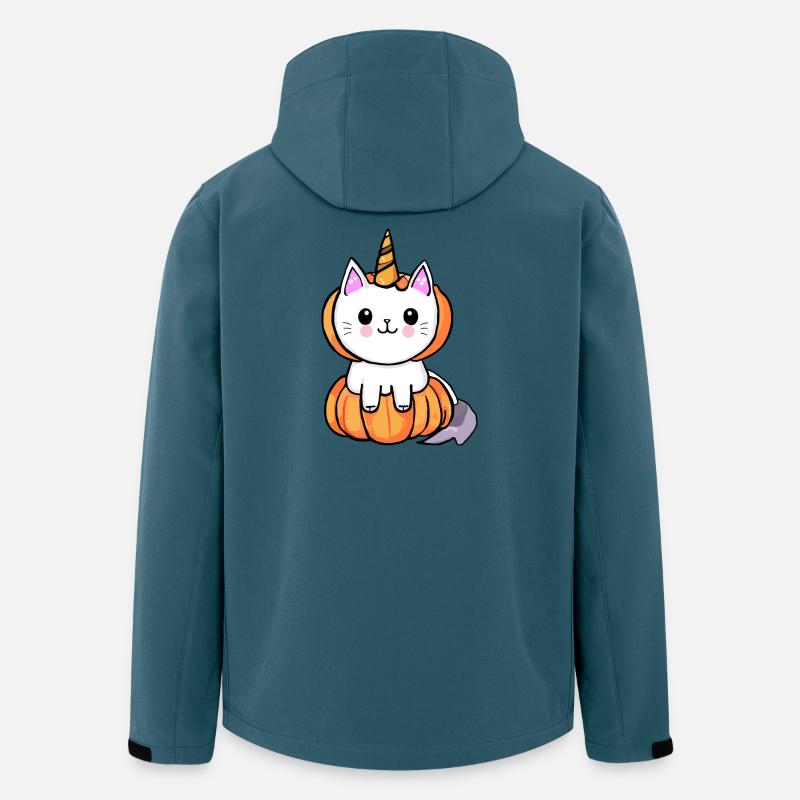 Halloween Einhorn Katze - Recycelte Männer Softshell-Jacke von Stanley/Stella - Dunkles Petrol