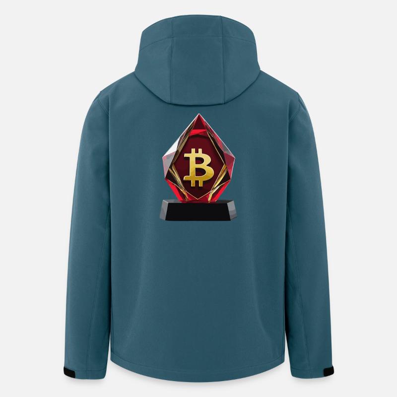 Bitcoin Kristall Logo Design - Recycelte Männer Softshell-Jacke von Stanley/Stella - Dunkles Petrol