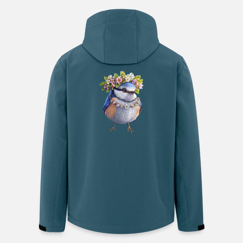 Vogel Blumenkranz - Recycelte Männer Softshell-Jacke von Stanley/Stella - Dunkles Petrol