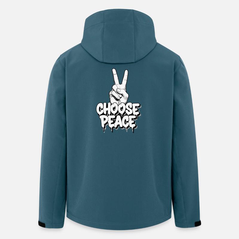Wählen Sie Peace Graffiti - Recycelte Männer Softshell-Jacke von Stanley/Stella - Dunkles Petrol