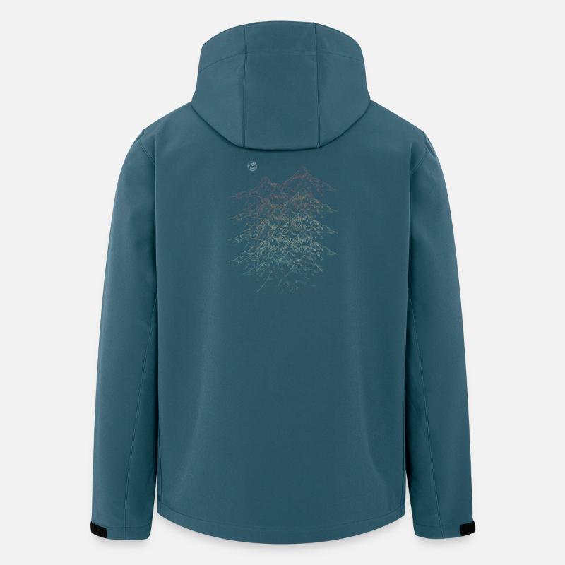 Lebendige Gebirgskette Illustration - Recycelte Männer Softshell-Jacke von Stanley/Stella - Dunkles Petrol