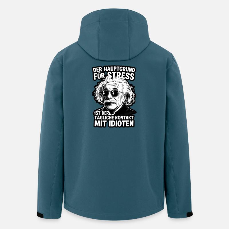Einstein Zitat Stress Idioten Spruch - Recycelte Männer Softshell-Jacke von Stanley/Stella - Dunkles Petrol