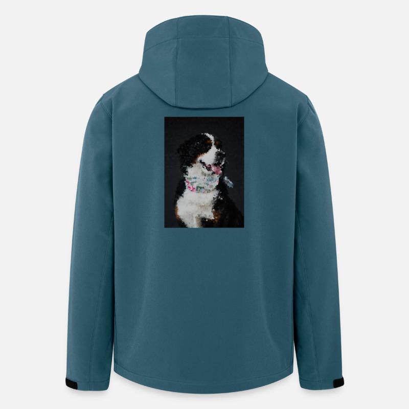 Mosaikhund mit buntem Halsband - Recycelte Männer Softshell-Jacke von Stanley/Stella - Dunkles Petrol