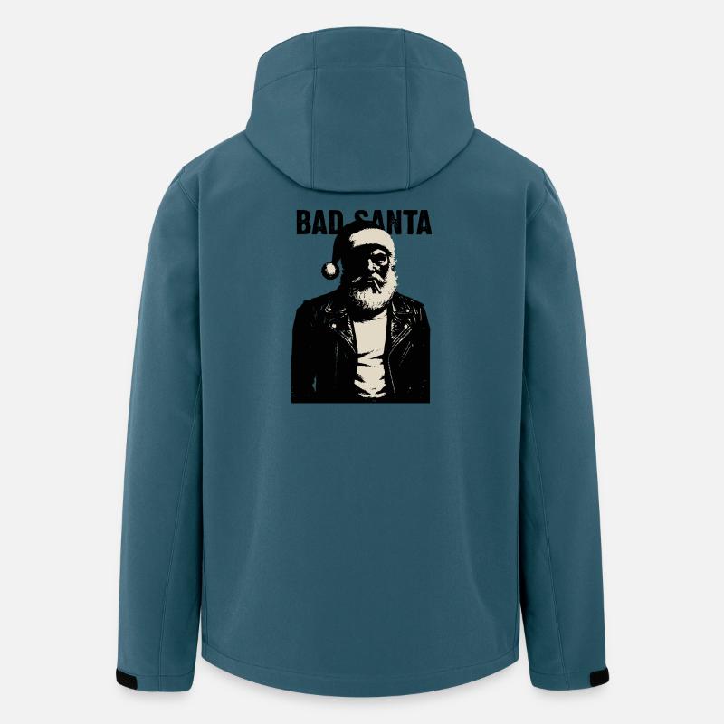 Rebellischer Weihnachtsmann in Lederjacke - Recycelte Männer Softshell-Jacke von Stanley/Stella - Dunkles Petrol