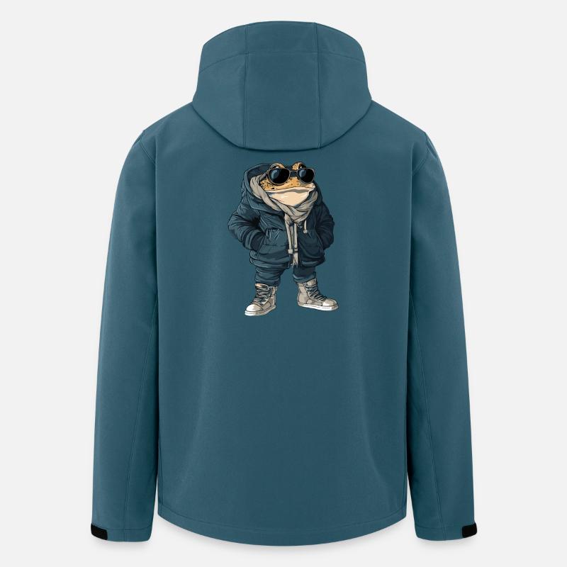 Frosch Cool Winter - Recycelte Männer Softshell-Jacke von Stanley/Stella - Dunkles Petrol