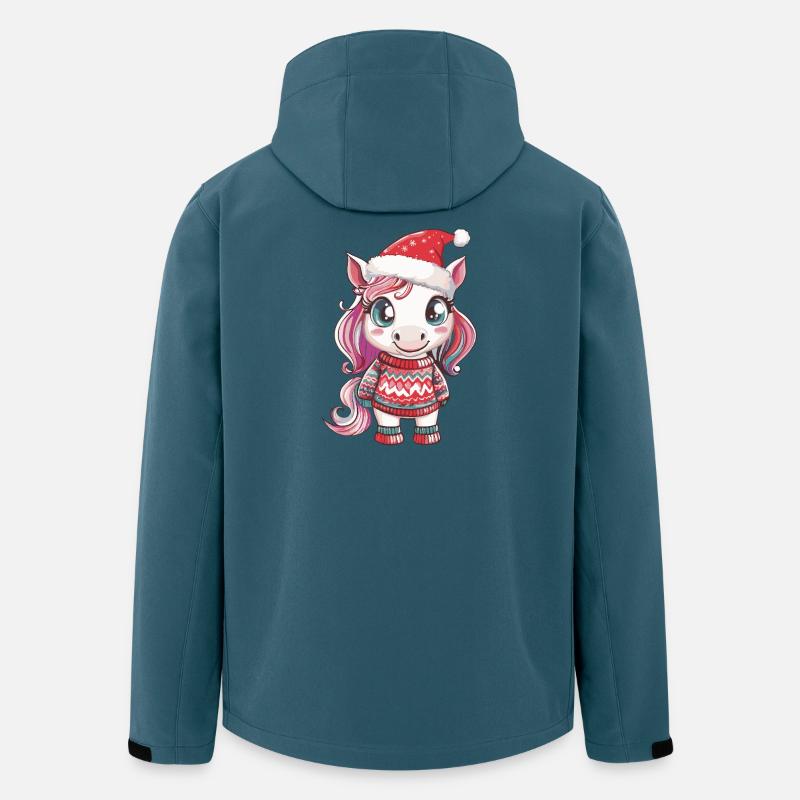 Einhorn Weihnachten - Recycelte Männer Softshell-Jacke von Stanley/Stella - Dunkles Petrol
