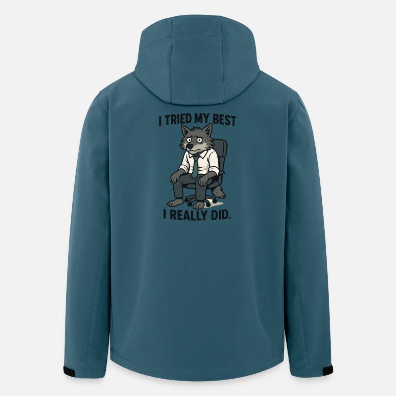 Büro-Wolf mit Krawatte - Recycelte Männer Softshell-Jacke von Stanley/Stella - Dunkles Petrol