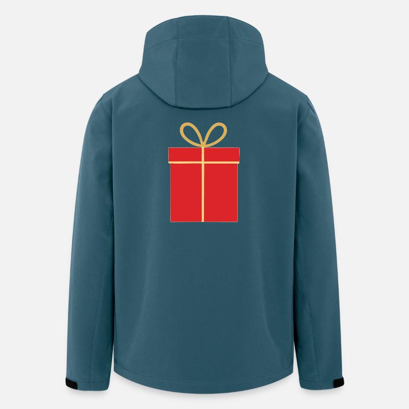 Weihnachtsgeschenk, rote Geschenkbox - Recycelte Männer Softshell-Jacke von Stanley/Stella - Dunkles Petrol