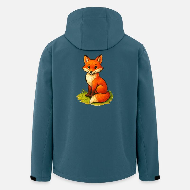 Fuchs Comic - Recycelte Männer Softshell-Jacke von Stanley/Stella - Dunkles Petrol