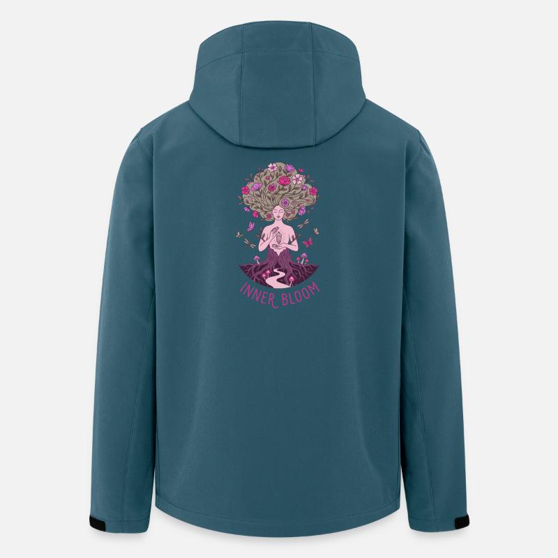 Inner Bloom – Zen-Blumen-Meditation - Recycelte Männer Softshell-Jacke von Stanley/Stella - Dunkles Petrol