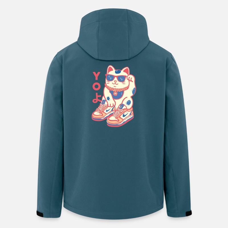 Maneki Neko Street Sneaks - Recycelte Männer Softshell-Jacke von Stanley/Stella - Dunkles Petrol
