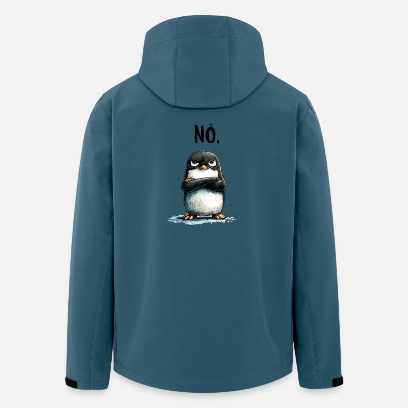 Grummeliger Pinguin Nö Statement Motiv - Recycelte Männer Softshell-Jacke von Stanley/Stella - Dunkles Petrol