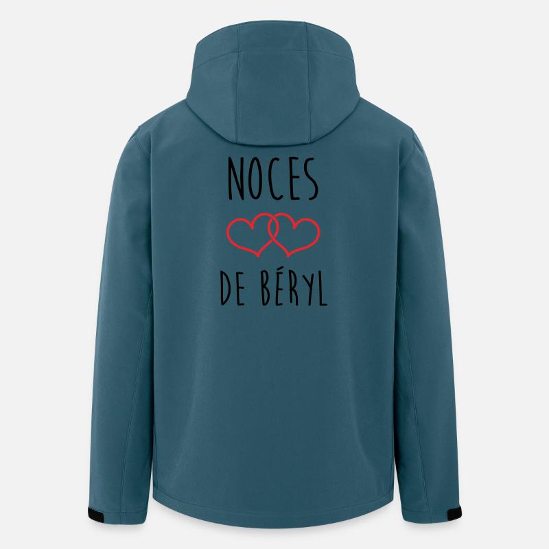 noces de béryl 23 ans d'amour - Veste softshell homme en polyester recyclé Stanley/Stella - bleu pétrole foncé