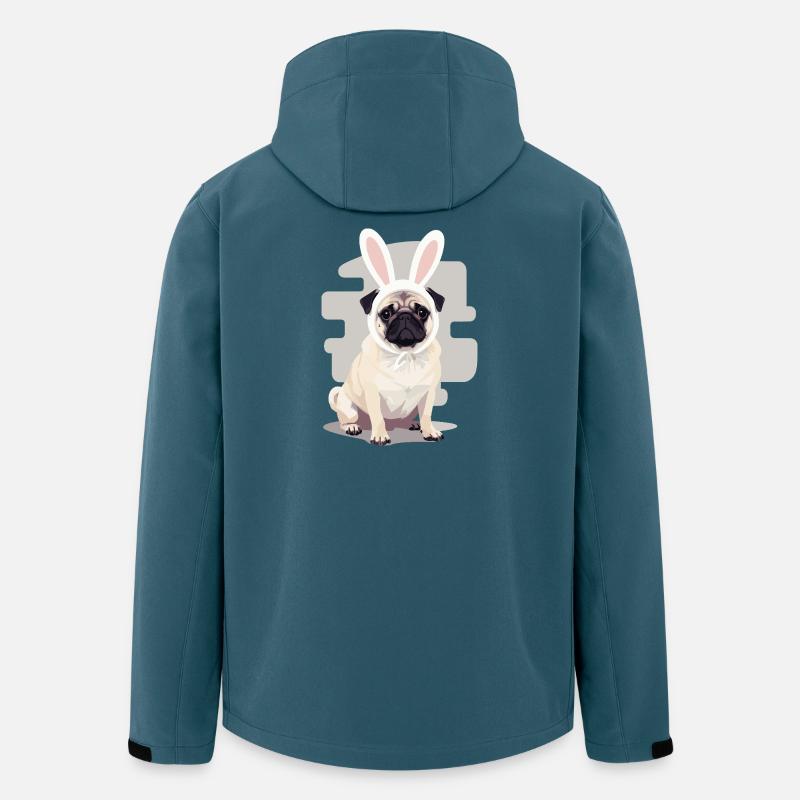 Mops Bunny - Recycelte Männer Softshell-Jacke von Stanley/Stella - Dunkles Petrol