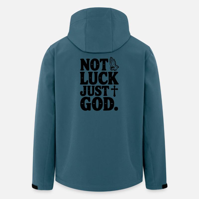 Nicht Glück, nur Gott - Recycelte Männer Softshell-Jacke von Stanley/Stella - Dunkles Petrol