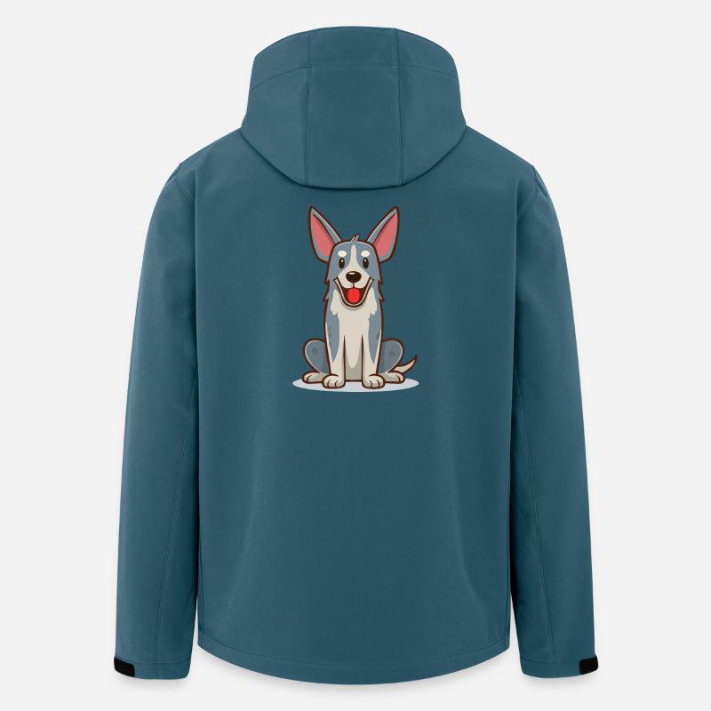 Kleiner, lustiger, grauer Hund (Comic) - Recycelte Männer Softshell-Jacke von Stanley/Stella - Dunkles Petrol