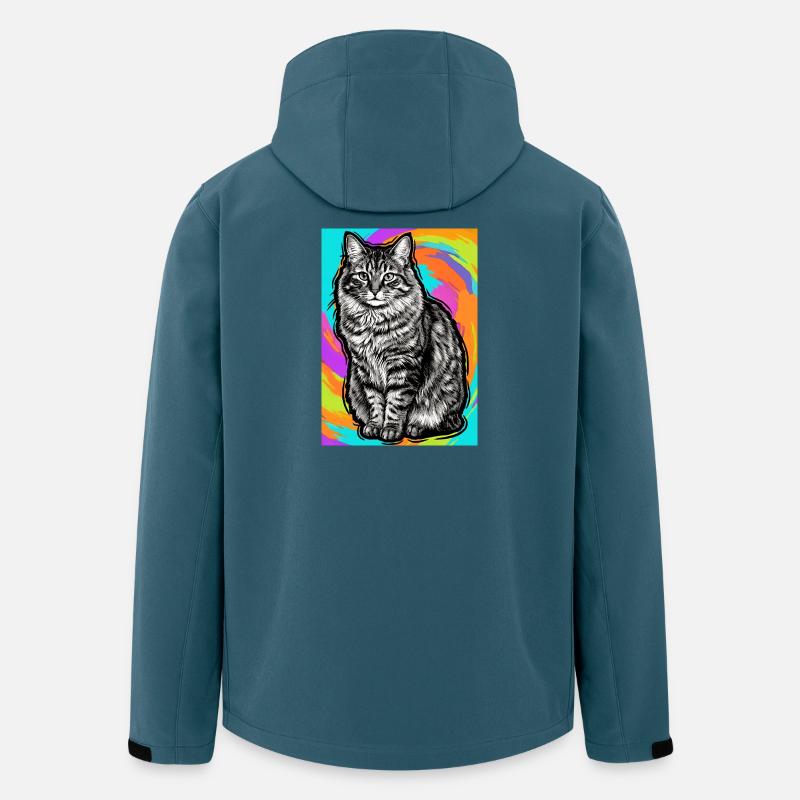 Katze - Recycelte Männer Softshell-Jacke von Stanley/Stella - Dunkles Petrol