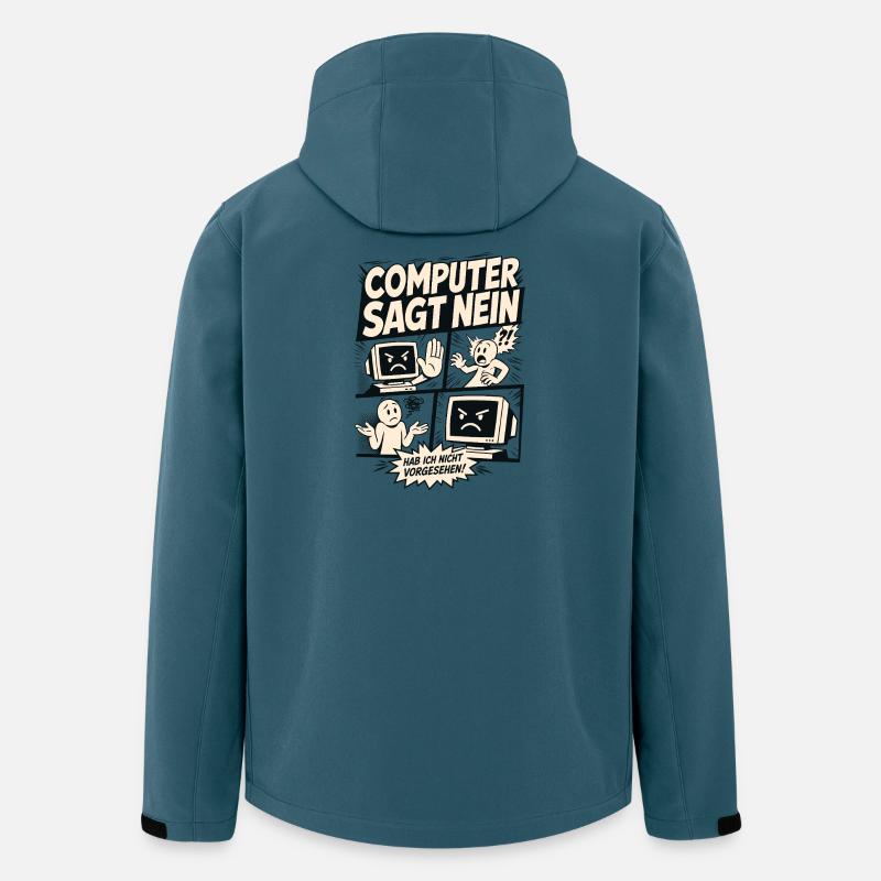 Computer sagt nein Comic Design - Recycelte Männer Softshell-Jacke von Stanley/Stella - Dunkles Petrol