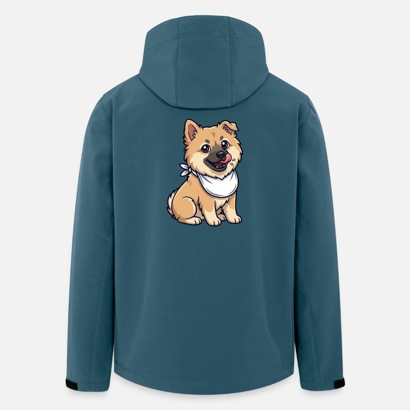 Eurasier | Chiot NomNom | Kawaii - Veste softshell homme en polyester recyclé Stanley/Stella - bleu pétrole foncé