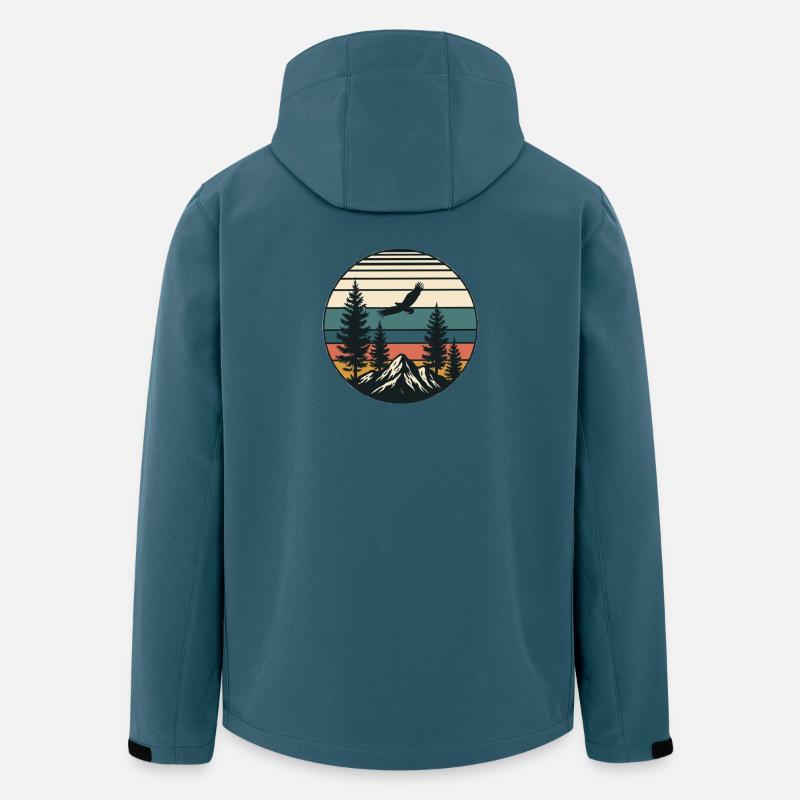Retro Vintage Landschaft - Recycelte Männer Softshell-Jacke von Stanley/Stella - Dunkles Petrol