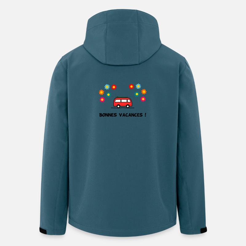Bonnes Vacances. Vive les vacances. - Veste softshell homme en polyester recyclé Stanley/Stella - bleu pétrole foncé