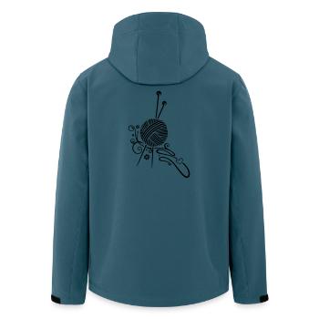 Stricken, Handarbeiten, Stricknadeln Wolle - Recycelte Männer Softshell-Jacke von Stanley/Stella - Dunkles Petrol - Hinten - AI Model Male 185 light (185cm)