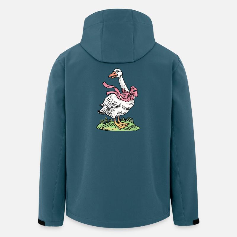 Gans mit rosa Schleife - Recycelte Männer Softshell-Jacke von Stanley/Stella - Dunkles Petrol