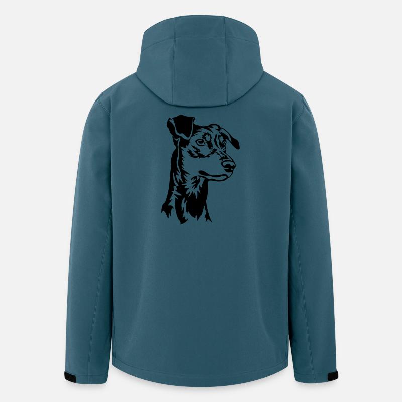 Deutscher Pinscher Kopf - Recycelte Männer Softshell-Jacke von Stanley/Stella - Dunkles Petrol