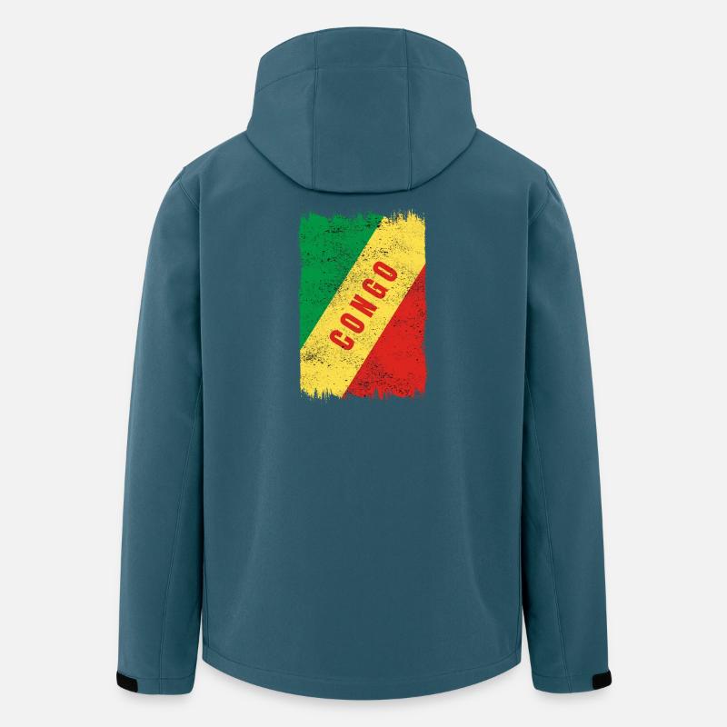 Kongo Flagge - Recycelte Männer Softshell-Jacke von Stanley/Stella - Dunkles Petrol
