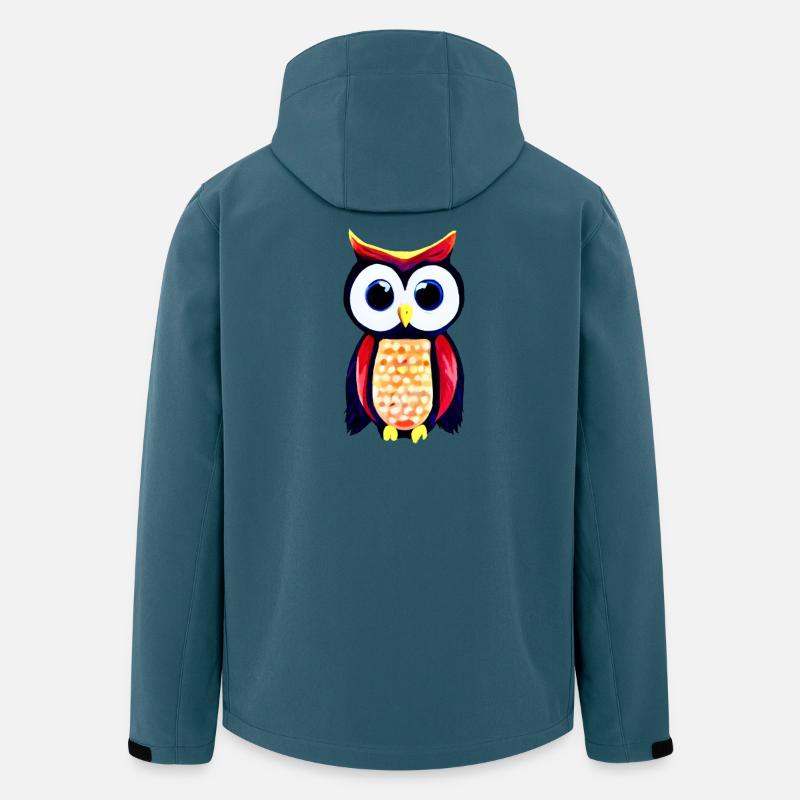 Eule mit großen neugierigen Augen - Recycelte Männer Softshell-Jacke von Stanley/Stella - Dunkles Petrol