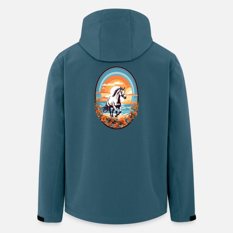 Pferd am Strand - Recycelte Männer Softshell-Jacke von Stanley/Stella - Dunkles Petrol