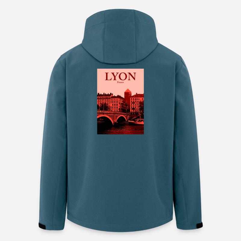 Lyon Skyline roter Overlay - Recycelte Männer Softshell-Jacke von Stanley/Stella - Dunkles Petrol