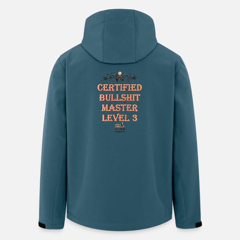 Certifié Bullshit Master Niveau 3 - Veste softshell homme en polyester recyclé Stanley/Stella - bleu pétrole foncé