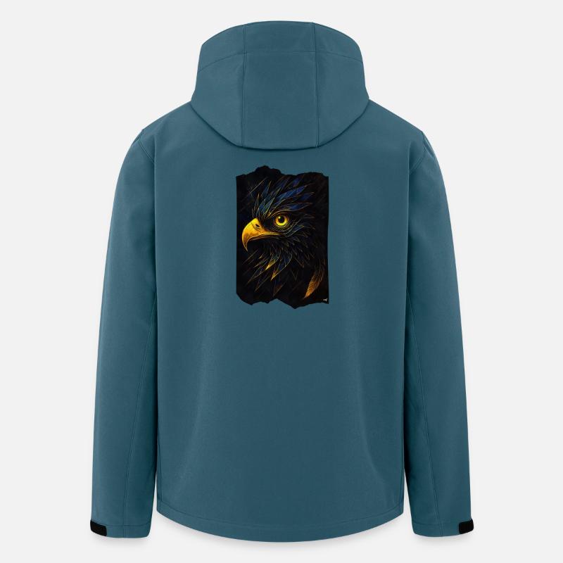 Tête d’aigle brillante dans l’obscurité - Veste softshell homme en polyester recyclé Stanley/Stella - bleu pétrole foncé