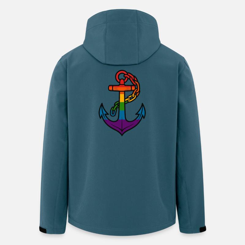 Regenbogenanker mit Farbverlauf - Recycelte Männer Softshell-Jacke von Stanley/Stella - Dunkles Petrol