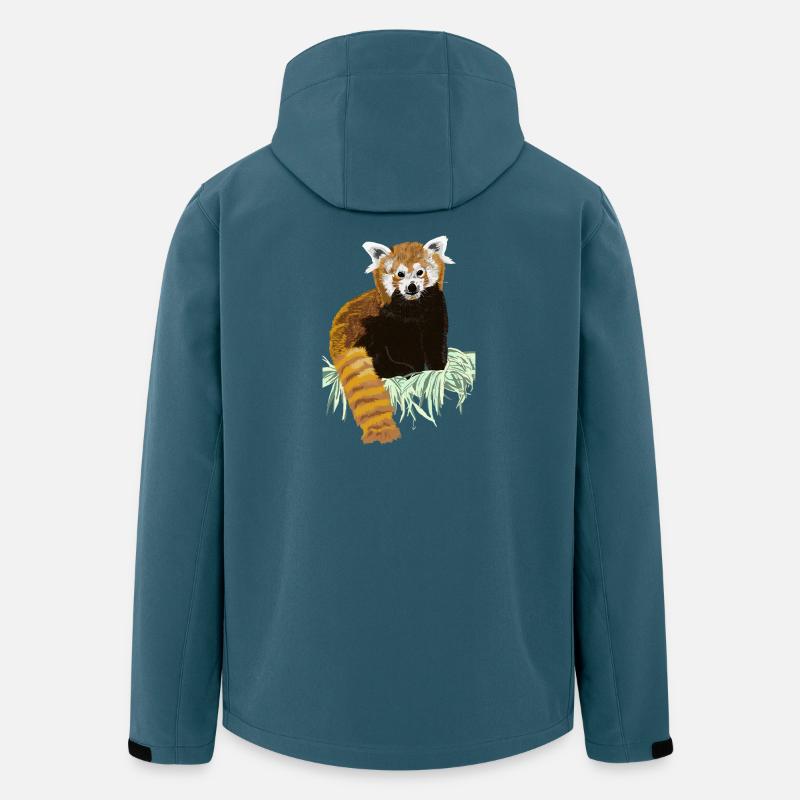 Roter Pandabaer auf Heu sitzend - Recycelte Männer Softshell-Jacke von Stanley/Stella - Dunkles Petrol