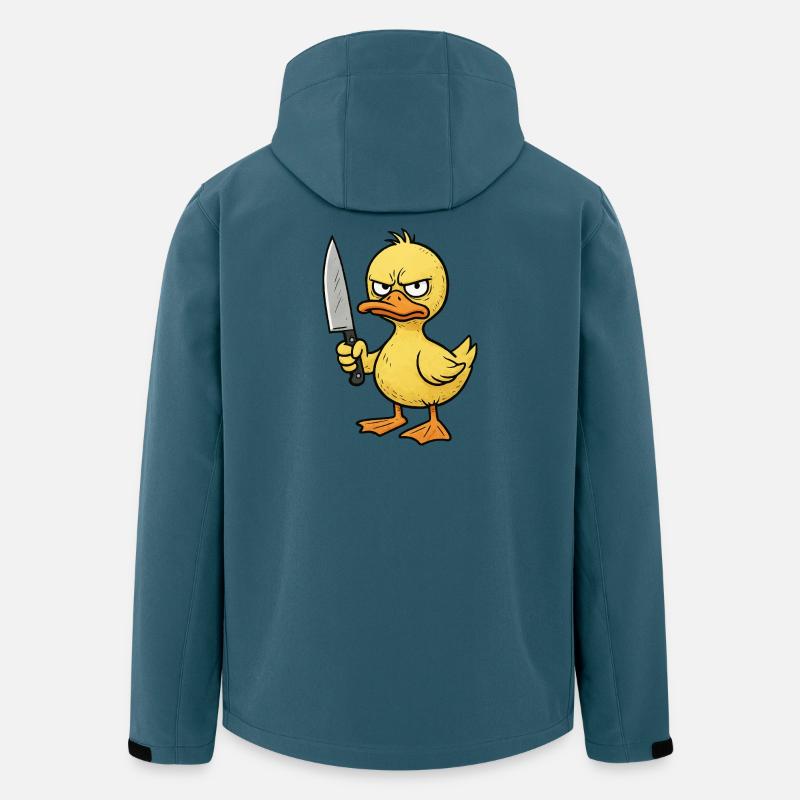 Wütendes Entenküken mit Messer - Recycelte Männer Softshell-Jacke von Stanley/Stella - Dunkles Petrol