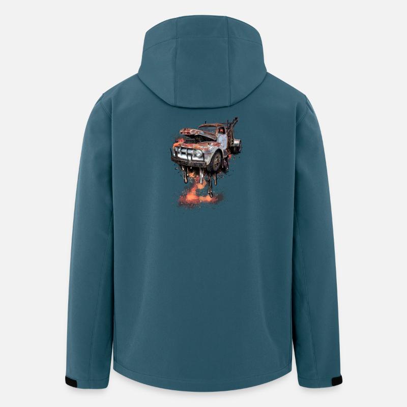 Verrosteter Truck Splash - Recycelte Männer Softshell-Jacke von Stanley/Stella - Dunkles Petrol