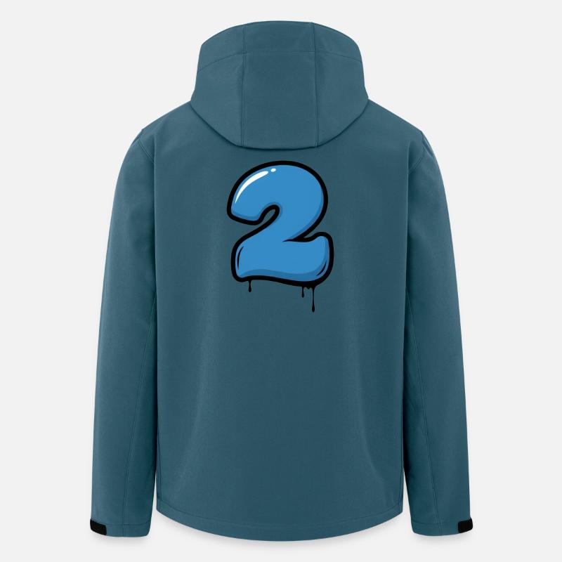 Graffiti Blau Zahl 2 Tropfen - Recycelte Männer Softshell-Jacke von Stanley/Stella - Dunkles Petrol