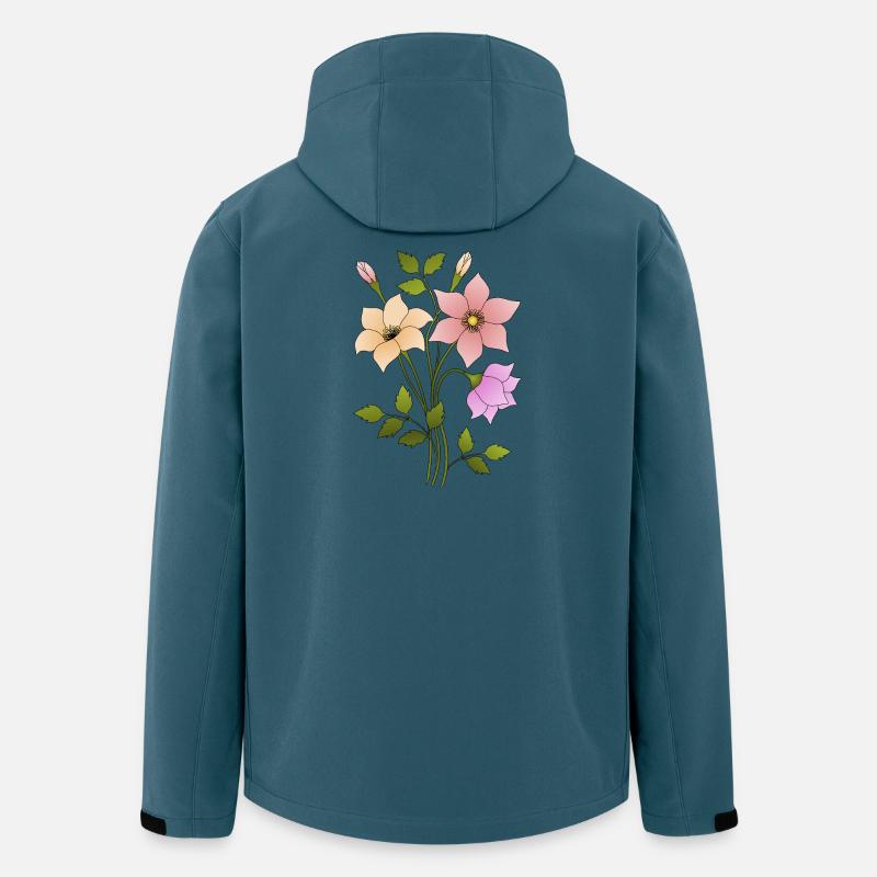 Blumen - Recycelte Männer Softshell-Jacke Discoverer von Stanley/Stella - Dunkles Petrol