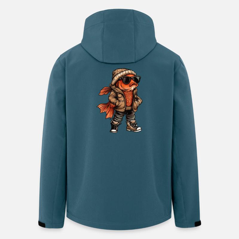 Goldfisch Cool Winter - Recycelte Männer Softshell-Jacke von Stanley/Stella - Dunkles Petrol