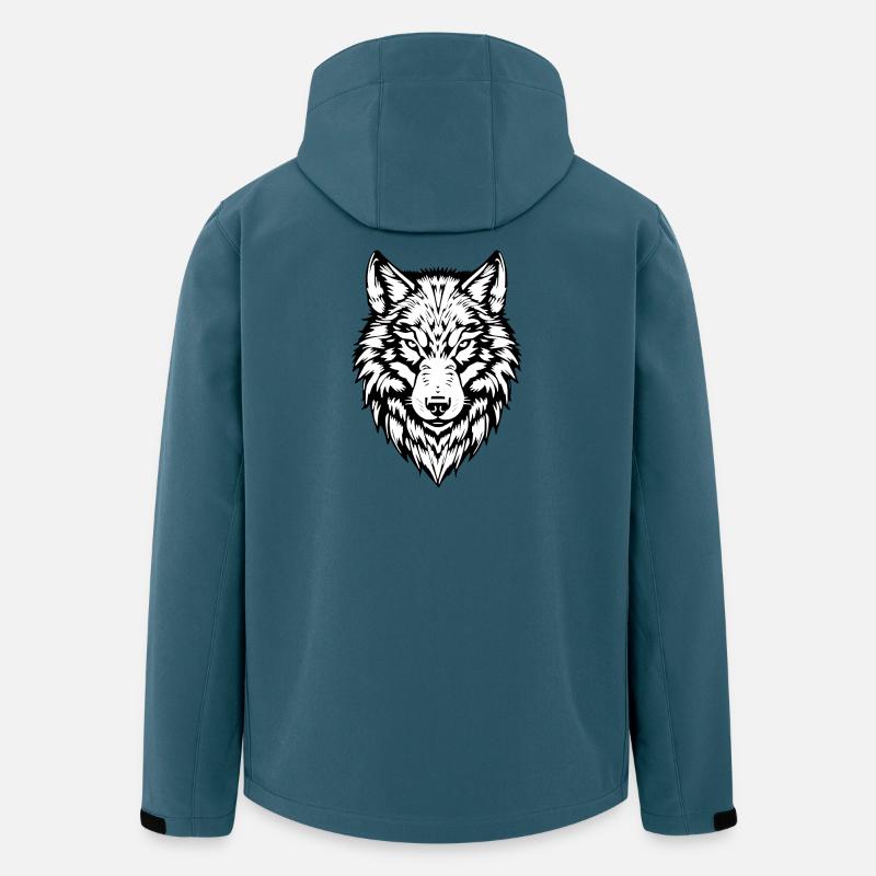 Wolf schwarzweiß T-shirt Geschenk - Recycelte Männer Softshell-Jacke von Stanley/Stella - Dunkles Petrol